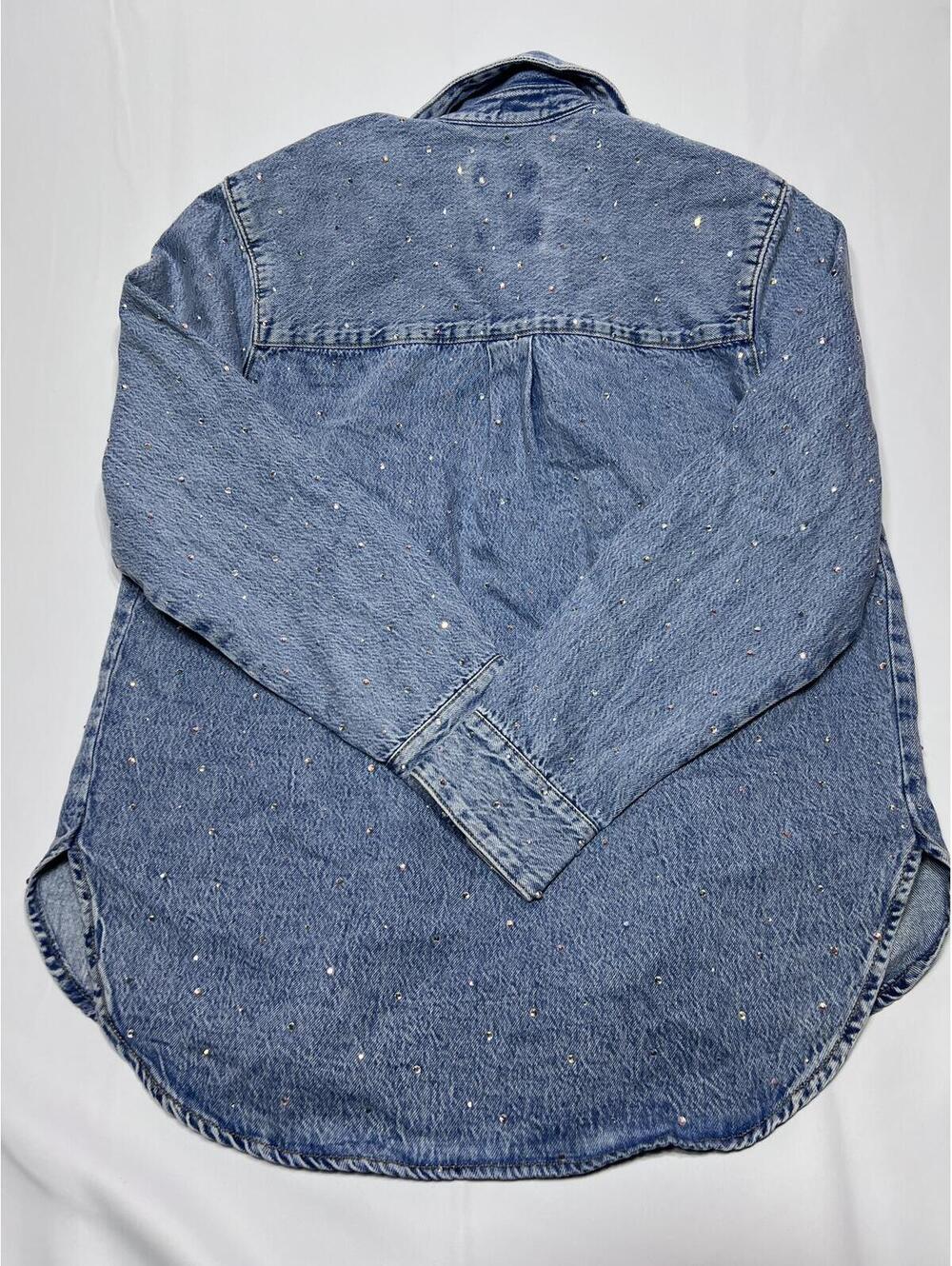 Universal Thread Relaxed Fit Denim Jacket with Rhinestone Accents, Size S - Picture 7 of 9